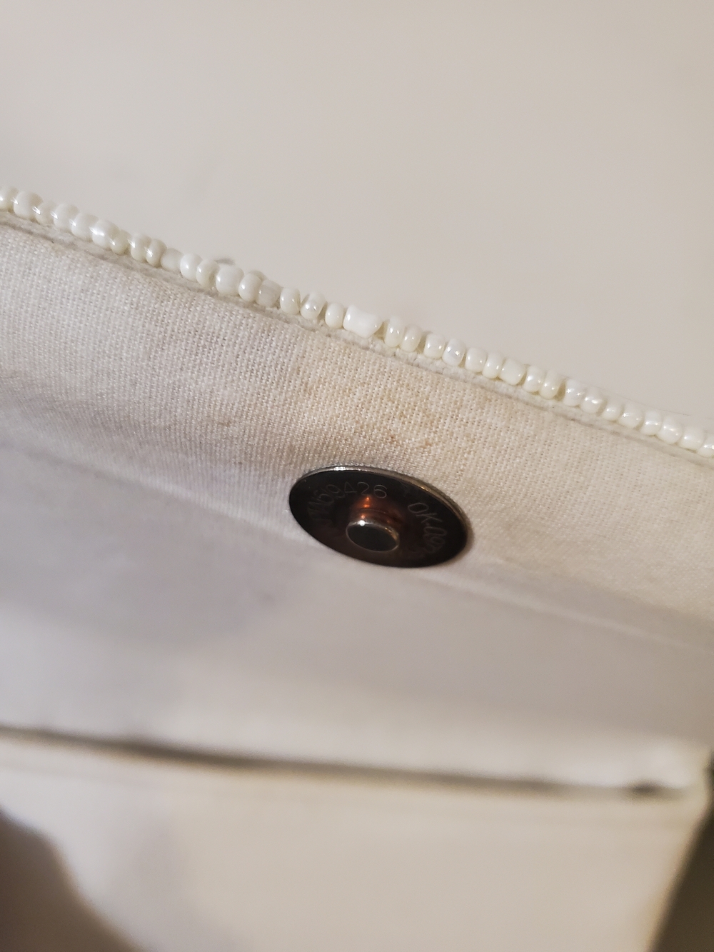 Beaded 'Happily Ever After' Clutch  White with Pink & Gold Accents Bride Wedding - Picture 6 of 9